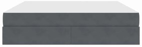 vidaXL Κρεβάτι με αποθηκευτικό χώρο και στρώμα με στρώμα Σκούρο Γκρι