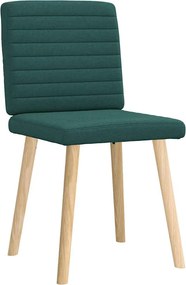 vidaXL Καρέκλες Τραπεζαρίας 2 τεμ. Σκούρο Πράσινο Υφασμάτινες