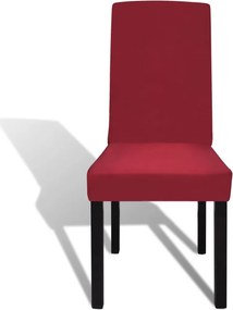 vidaXL Κάλυμμα Καρέκλας Ελαστικό Ίσιο 4 τεμ. Μπορντό