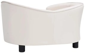 vidaXL Καναπές-Κρεβάτι Σκύλου Κρεμ 69x49x40 εκ. Βελουτέ/Συνθετ. Δέρμα