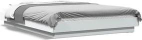 vidaXL Πλαίσιο Κρεβατιού με Φώτα LED Λευκό 120x200 εκ.Επεξ. Ξύλο
