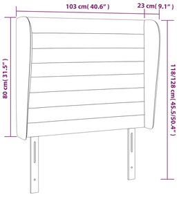 Κεφαλάρι με Πτερύγια Σκούρο Πράσινο 103x23x118/128εκ. Βελούδινο 3118141
