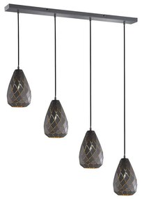 Φωτιστικό Οροφής - Ράγα Onyx 301300442 Anthracite-Gold Trio Lighting Μέταλλο