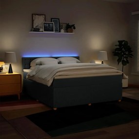 vidaXL Κρεβάτι Boxspring με Στρώμα Μπλε 180x200 εκ. Υφασμάτινο