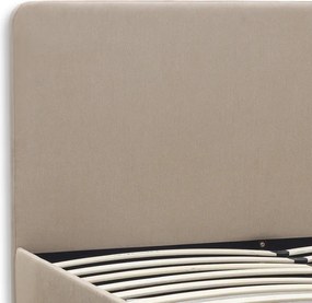 Κρεβάτι Ovelia Megapap υφασμάτινο χρώμα μπεζ 120x200εκ.