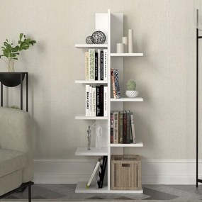 Βιβλιοθήκη Tree Megapap χρώμα λευκό 45x21,4x121,8εκ.
