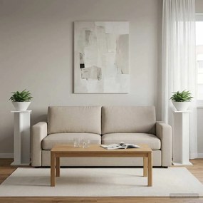 vidaXL Βάση φυτών 2 τεμ. Λευκό 25 x 25,5 x 80,5 εκ. Επεξεργασμένο Ξύλο