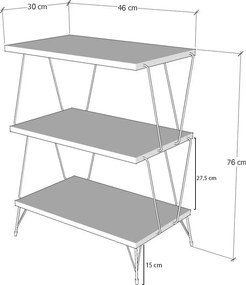 Βοηθητικό Τραπεζάκι Λευκό FLEFUN 46x30x76