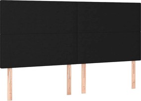 vidaXL Κρεβάτι Boxspring με Στρώμα Μαύρο 180x200 εκ. Υφασμάτινο