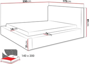 Επενδυμένο κρεβάτι Plexi-Mple Skouro-140 x 200