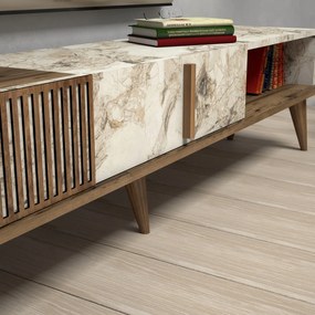 Έπιπλο Τηλεόρασης Καρυδιά / Λευκό MILAN 180x35x40