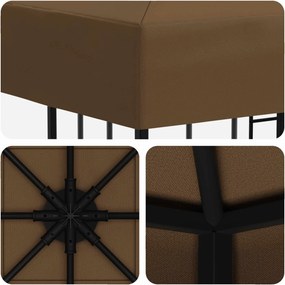vidaXL Κιόσκι 3 x 3 m Taupe Πολυεστέρας και Χάλυβας 190 gsm