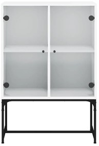 vidaXL Βοηθητικό Ντουλάπι Λευκό 69x37x100 εκ. με Γυάλινες Πόρτες