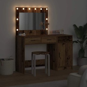 vidaXL Τραπέζι περιποίησης με συρτάρι 2 pcs Καφέ Επεξεργασμένο ξύλο