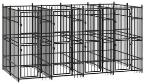 Κλουβί Σκύλου Εξωτερικού Χώρου 7,37 μ² από Ατσάλι - Μαύρο