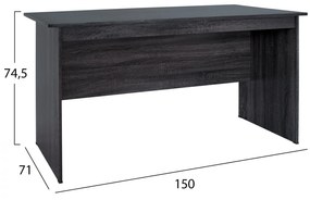 ΓΡΑΦΕΙΟ ΜΕΛΑΜΙΝΗΣ HAYDEN 150x71x74,5 HM2284.01 ΣΕ ΑΝΘΡΑΚΙ ΧΡΩΜΑ - Μελαμίνη - HM2284.01