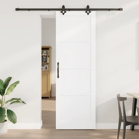 vidaXL Συρόμενη Πόρτα με Σετ Εξαρτημάτων 'ORKDAL' Λευκή Συμπαγής Ξύλινη Πόρτα Πεύκου