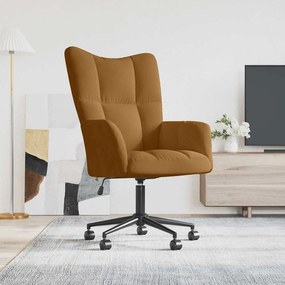 vidaXL Πολυθρόνα Relax Καφέ Βελούδινη