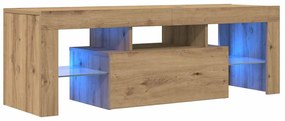 vidaXL Έπιπλο Τηλεόρασης με LED Αρτισιανή Δρυς 120x36,5x40εκ Επεξ.Ξύλο