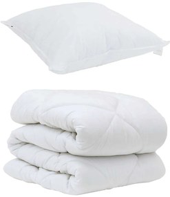 vidaXL Set Παπλώματος Χειμώνα 2 pcs Λευκό 155 x 220 cm Μικροΐνες