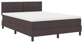 vidaXL Κρεβάτι με Στρώμα Σκούρο Καφέ 140x200 εκ. Ύφασμα