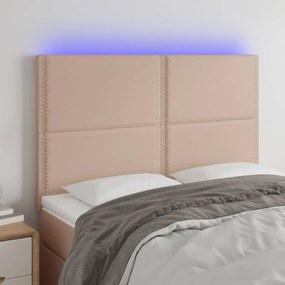 Κεφαλάρι Κρεβατιού LED Καπουτσίνο 144x5x118/128 εκ - Καφέ