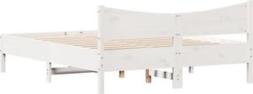 vidaXL Σκελετός Κρεβ. Χωρίς Στρώμα Λευκό 160x200 εκ Μασίφ Πεύκο