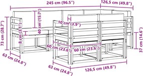 vidaXL Σειρά Καναπέ Εξωτερικού 7 pcs Λευκό και Μπεζ Πολυεστέρας