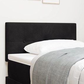Κεφαλάρι Button Tufted Μαύρο 90 εκ Βελούδο