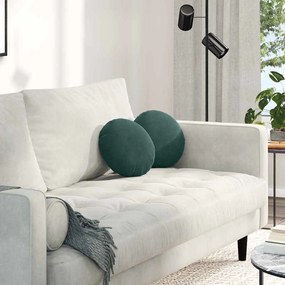 vidaXL Μαξιλάρια καθισμάτων 2 pcs Σκούρο Πράσινο Ø 40 x 13 εκ. Βελούδο