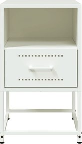 vidaXL Κομοδίνα 2 τεμ. Λευκό 36x39x60,5 εκ. από Χάλυβα