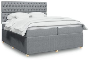 ΚΡΕΒΑΤΙ BOXSPRING ΜΕ ΣΤΡΩΜΑ ΑΝΟΙΧΤΟ ΓΚΡΙ 200X200 ΕΚ. ΥΦΑΣΜΑΤΙΝΟ 3292170