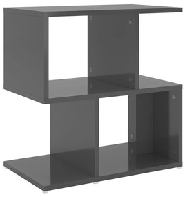 vidaXL Κομοδίνο Γυαλιστερό Γκρι 50 x 30 x 51,5 εκ. από Μοριοσανίδα