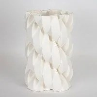 Βάζο Πορσελάνινο 3D 752-21071 18x18x31cm White Estheti Home Πορσελάνη