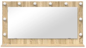 vidaXL Καθρέφτης τουαλέτας  Sonoma Oak MDF, Γυαλί 100 x 55 x 18 εκ.