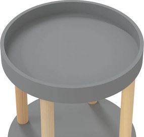 vidaXL Τρόλεϊ 3 Επιπέδων Γκρι 38 x 38 x 82 εκ. Επεξ. Ξύλο/Μασίφ Πεύκο