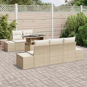vidaXL Σετ Καναπέ Κήπου 6 pcs μπεζ και κρεμ 100 x 55 x 73 εκ