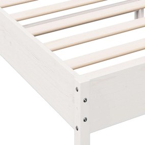 vidaXL Σκελετός Κρεβατιού Χωρίς Στρώμα Λευκό 100x200 εκ. Μασίφ Πεύκο