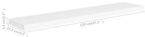 Ράφια Τοίχου 4 τεμ. Άσπρα 120x23,5x3,8 εκ. MDF - Λευκό