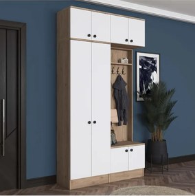 Stewehome μοντέρνο πορτμάντο με ράφι και παπουτσοθήκη λευκό 120x227x227 cm