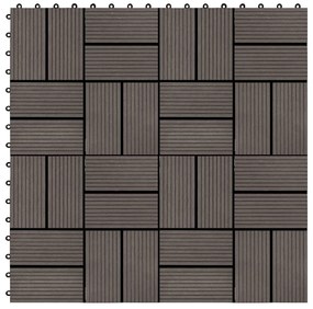 vidaXL Πλακάκια Deck 22 τεμ. Σκούρο Καφέ 30 x 30 εκ. 2 μ² από WPC