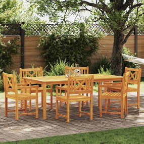 vidaXL Σέτ φαγητού για κήπο 7 pcs Καφέ Μασίφ ξύλο ακακίας