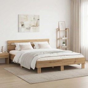 vidaXL Σκελετός Κρεβατιού Artisan Δρυς 140 x 190 cm Επεξεργασμένο Ξύλο