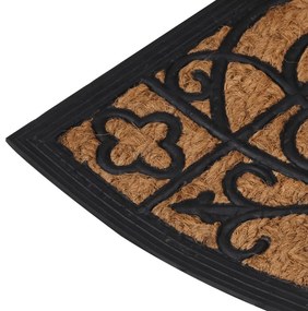 VidaXL Πατάκι Εισόδου Ημικυκλικό 45 x 75εκ. Καουτσούκ και Κοκοφοίνικας