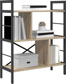 vidaXL Ράφι Βιβλίων Δρύς Sonoma 75 x 30 x 91 εκ. Επεξεργασμένο ξύλο