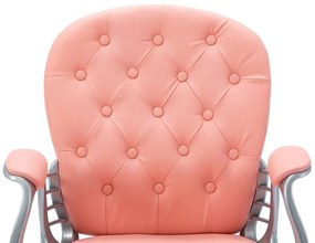 Καρέκλα Γραφείου Περιστρεφόμενη Ροζ από Συνθετικό Δέρμα - Ροζ