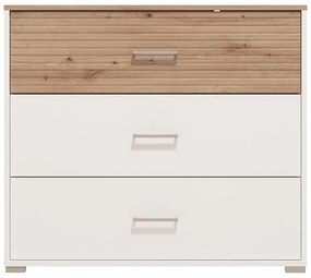 Κομότα - Συρταριέρα Bolzano 3F Artisan - Λευκό 93x40x82 εκ.