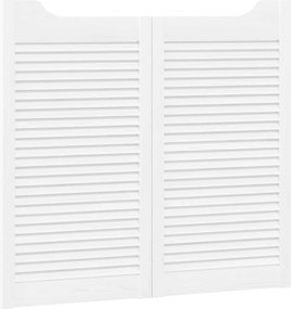 vidaXL Πόρτες Swing 2 pcs Λευκό Μασίφ Ξύλο Πεύκου