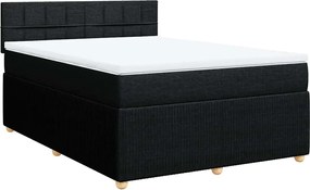 vidaXL Κρεβάτι Boxspring με Στρώμα Μαύρο 160x200 εκ. Υφασμάτινο