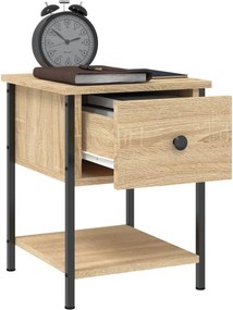vidaXL Κομοδίνα 2 τεμ. Sonoma Δρυς 34x35,5x45εκ από Επεξεργασμένο Ξύλο